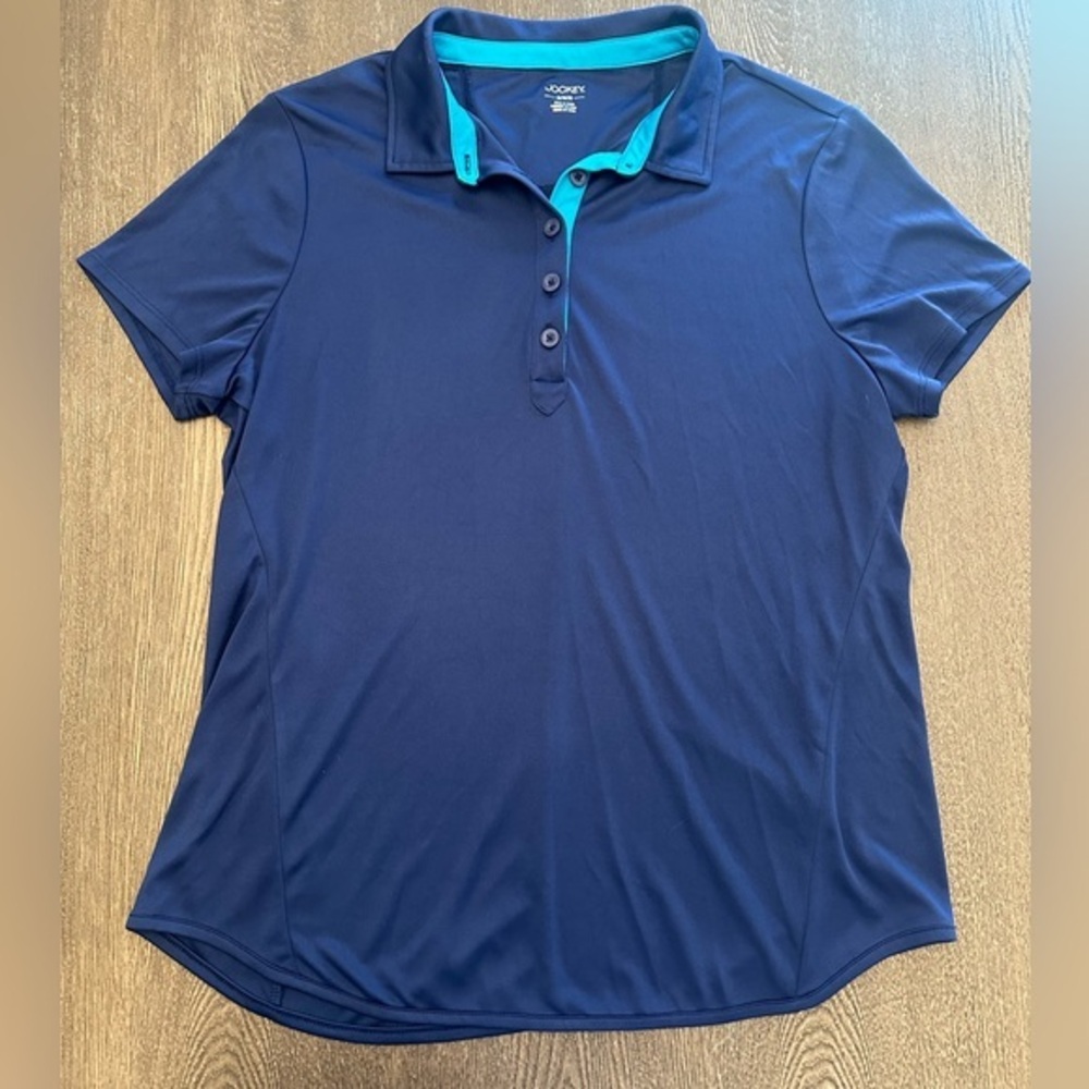 NWOT JOCKEY NAVY PERFORMANCE ATHLETIC POLO - Size Medium SKU:404